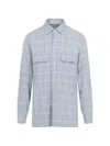 Kiton Check-pattern Flap-pocket Shirt In Blue