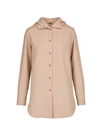 Kiton Check-pattern Hooded Jacket In Neutral