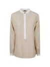 Kiton Check-pattern Linen Shirt In Brown