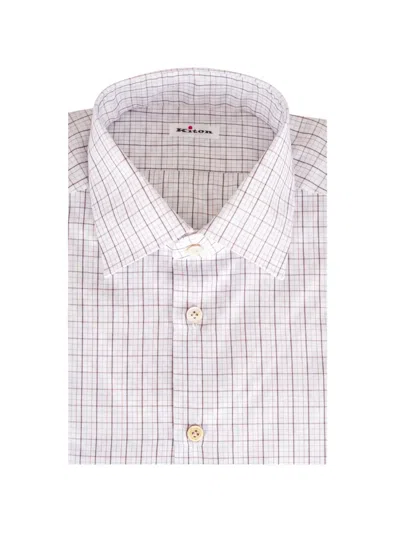 Kiton Check-pattern Shirt In Yellow