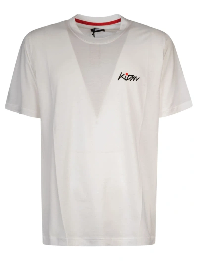 Kiton Chest Logo Regular T-shirt In White