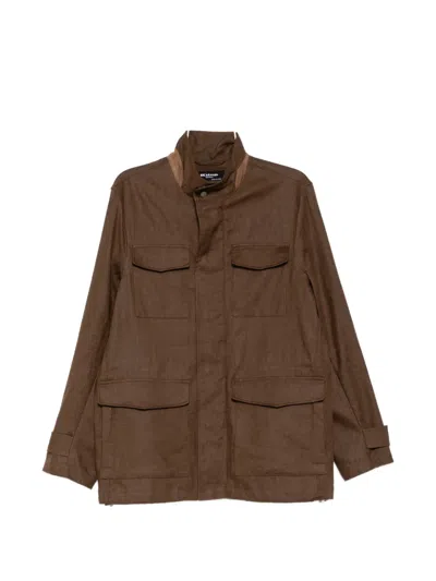 Kiton Chest Pockets Military Jacket In Brown