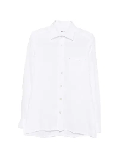 Kiton Chest-pocket Linen Shirt In White