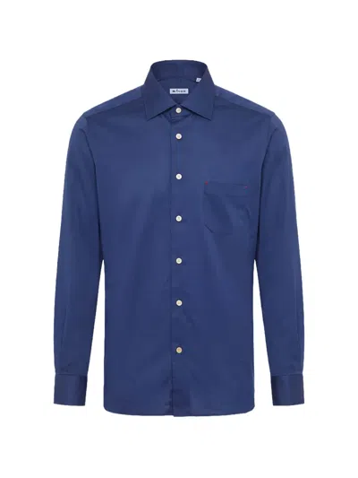 Kiton Chest-pocket Long-sleeve Shirt In Blue