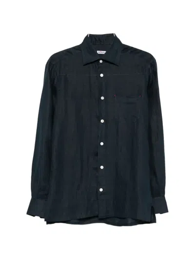 Kiton Chest-pocket Shirt In Blue