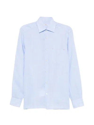 Kiton Chest-pocket Shirt In Blue