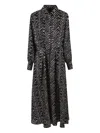 Kiton Chevron-print Midi Dress In Black