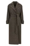 Kiton Chevron Wool Coat In Black