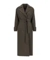 Kiton Chevron Wool Coat In Black