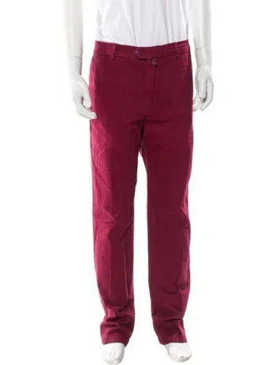 Pre-owned Kiton Chinos W/ Tags In Burgundy
