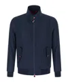Kiton Cima Jacket Structured Cut Mandarin Collar In Blue