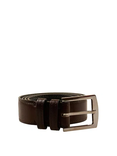 Kiton Cintura Calfskin In Brown