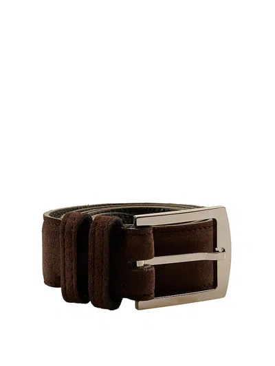 Kiton Cintura Calfskin In Brown