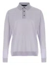 Kiton Ribbed Cuffs And Hem Polo Shirt In Gray