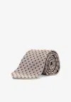Kiton Ciro Paone All-over Pattern Silk Tie In Neutral