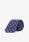 Kiton Ciro Paone All-over Pattern Wool Tie In Blue