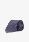 Kiton Ciro Paone All-over Pattern Wool Tie In Purple