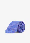 Kiton Ciro Paone All-over Pattern Wool Tie In Blue