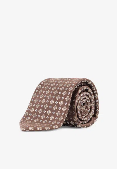 Kiton Ciro Paone All-over Pattern Wool Tie In Multi