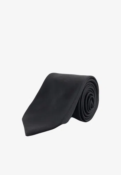 Kiton Ciro Paone Classic Silk Tie In Black