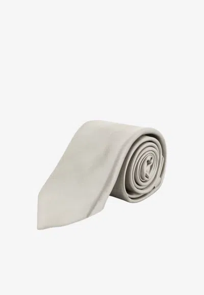 Kiton Ciro Paone Classic Silk Tie In Neutral