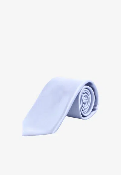 Kiton Ciro Paone Classic Silk Tie In Blue