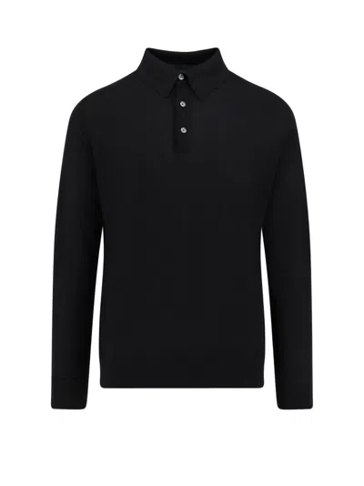 Kiton Ciro Paone Cotton Polo Shirt In Black