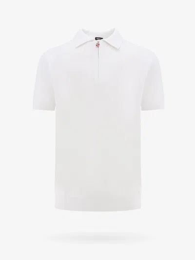 Kiton Ciro Paone Cotton Polo Shirt In White
