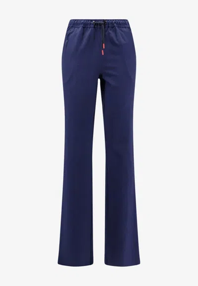 Kiton Ciro Paone Cotton Trousers With Drawstring In Blue