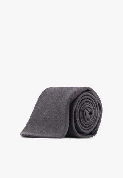 Kiton Ciro Paone Essential Wool Tie In Gray