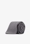Kiton Ciro Paone Essential Wool Tie In Gray