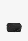 Kiton Ciro Paone Iconic Logo Embroidered Clutch In Black