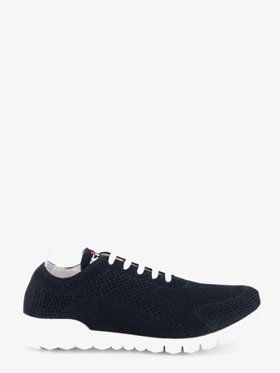 Kiton Ciro Paone Knitted Fabric Sneakers With Embroidered Logo In Black