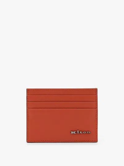 Kiton Ciro Paone Leather Card Holder With Metal Logo