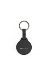 Kiton Ciro Paone Logo Lettering Leather Keyring In Black