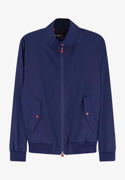 KITON CIRO PAONE LOGO EMBROIDERED ZIP-UP JACKET