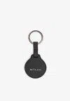 Kiton Ciro Paone Logo Lettering Leather Keyring In Black