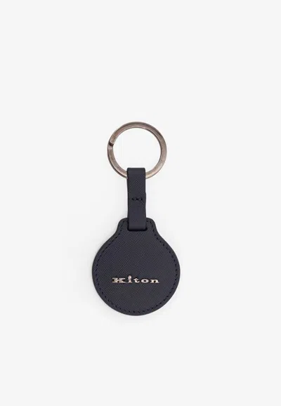 KITON CIRO PAONE LOGO LETTERING LEATHER KEYRING