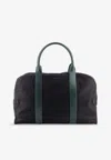 Kiton Ciro Paone Logo Nylon Travel Bag In Black