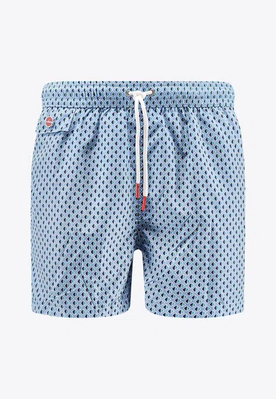 Kiton Ciro Paone Logo-patched Swim Shorts In Multi