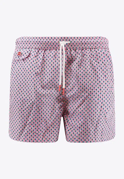 Kiton Ciro Paone Logo-patched Swim Shorts In Multi