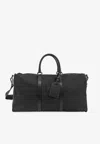 Kiton Ciro Paone Nylon Duffle Bag With Leather Inserts In Black