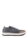 Kiton Ciro Paone Low-top Mesh Sneakers With Suede Profiles In Gray