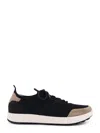 Kiton Ciro Paone Low-top Mesh Sneakers With Suede Profiles In Black