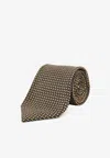 Kiton Ciro Paone Micro Pattern Silk Tie In Multicolor
