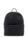 Kiton Ciro Paone Nylon Backpack With Metal Lettering Logo In Black