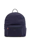 Kiton Ciro Paone Nylon Backpack With Metal Lettering Logo In Blue