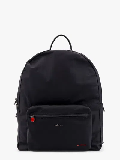 KITON CIRO PAONE NYLON BACKPACK WITH METAL LETTERING LOGO