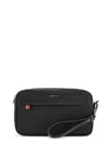 Kiton Ciro Paone Nylon Clutch Bag With Iconic Logo Embroidery