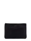 Kiton Ciro Paone Nylon Clutch Bag With Iconic Logo Embroidery